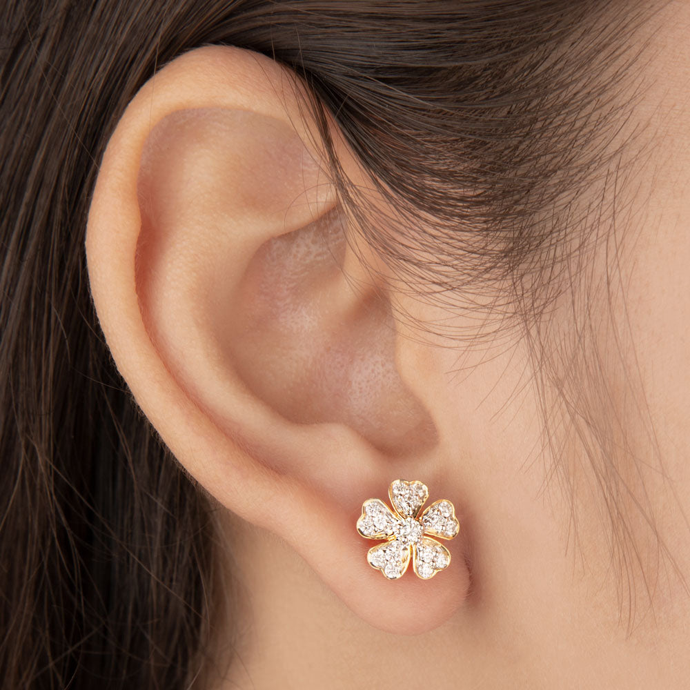 14K Yellow Gold Diamond Earrings - 0.46ct VVS-VS-HI