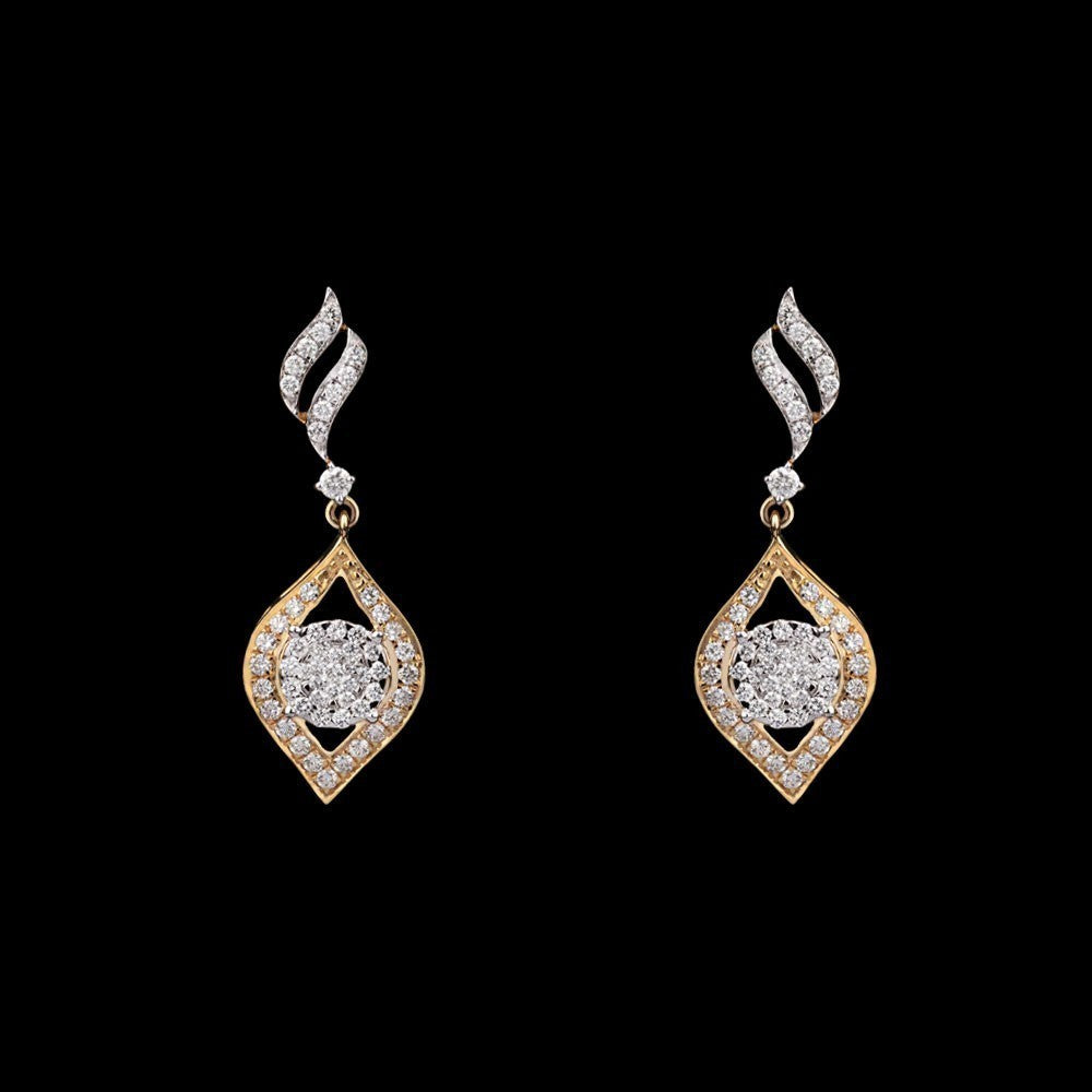 14K Yellow Gold Diamond Earrings - 0.89ct VVS-VS-GH