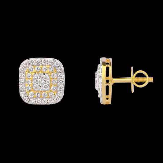 14K Yellow Gold Diamond Earrings - 1.04ct VVS-VS-GH