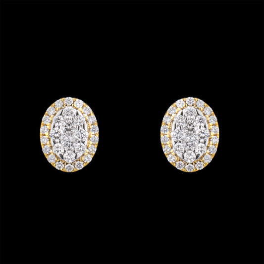 14K Yellow Gold Diamond Earrings - 0.56ct VVS-VS-GH