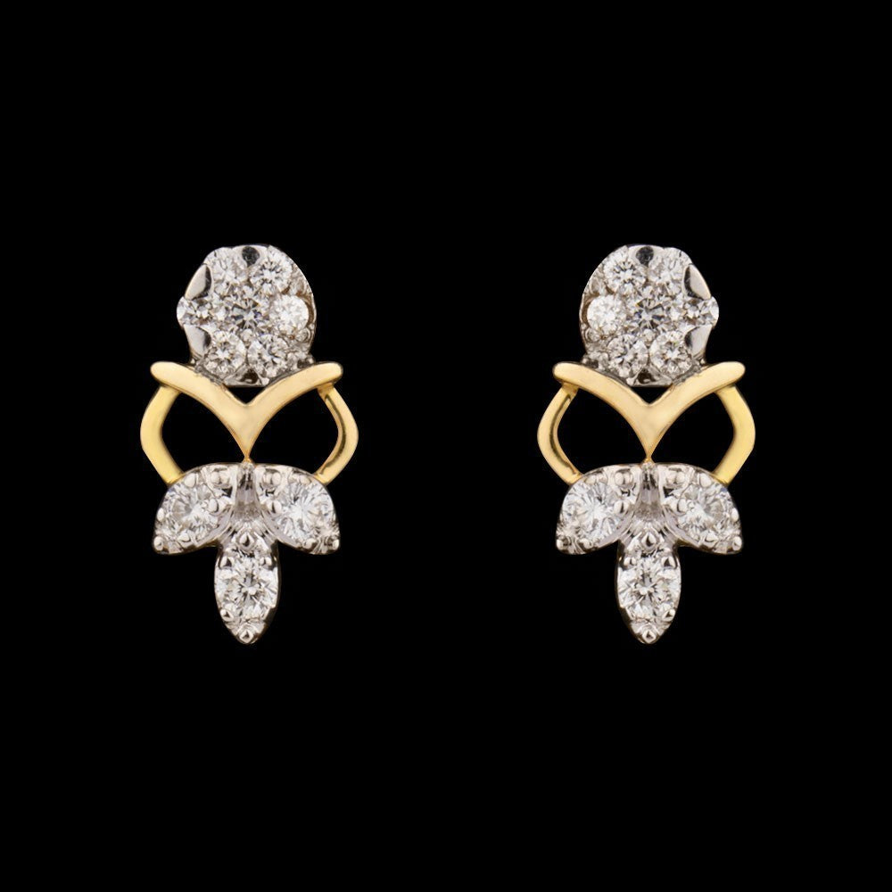 18K Yellow Gold Diamond Earrings - 0.409ct VVS-VS-HI
