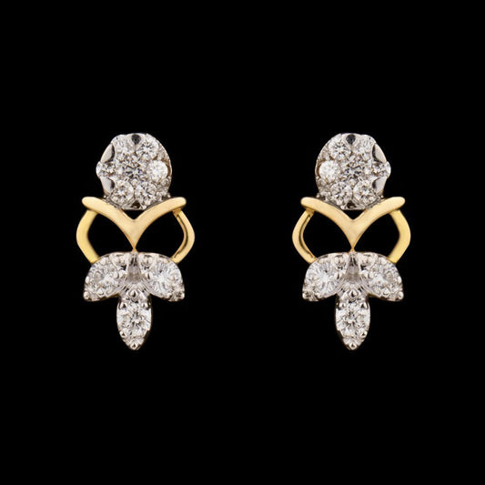 18K Yellow Gold Diamond Earrings - 0.409ct VVS-VS-HI