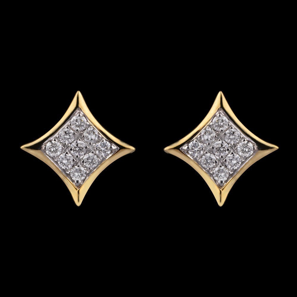 14K Yellow Gold Diamond Earrings - 0.22ct VVS-VS-HI