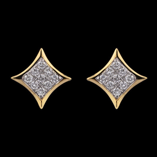 14K Yellow Gold Diamond Earrings - 0.22ct VVS-VS-HI