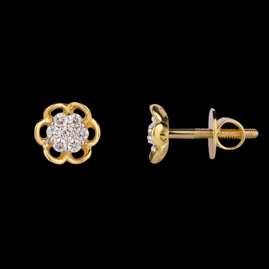 18K Yellow Gold Diamond Earrings - 0.221ct VVS-VS-GH