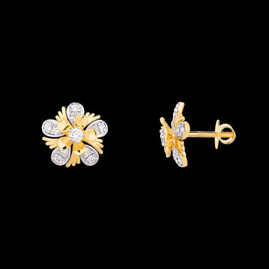 18K Yellow Gold Diamond Earrings - 0.472ct VVS-VS-GH