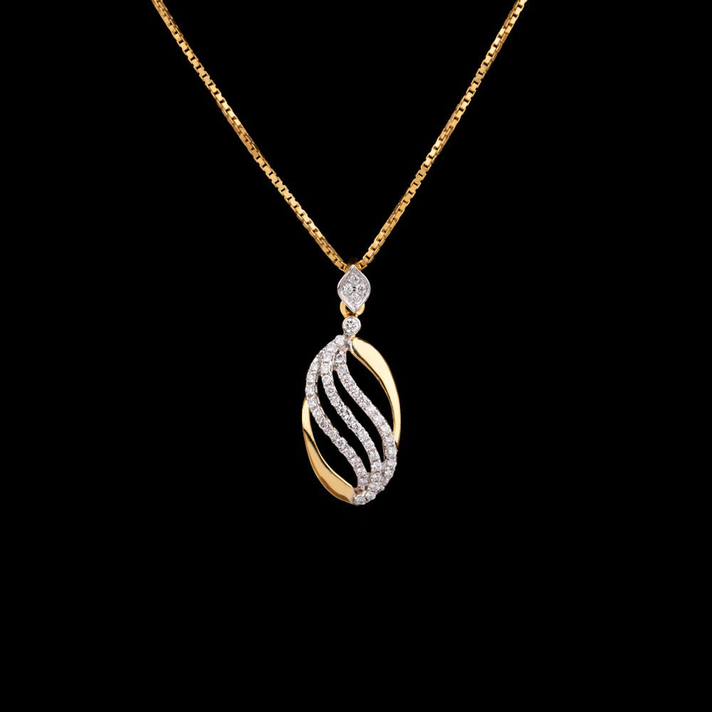 14K Yellow Gold Diamond Pendant - 0.22ct VS-GH