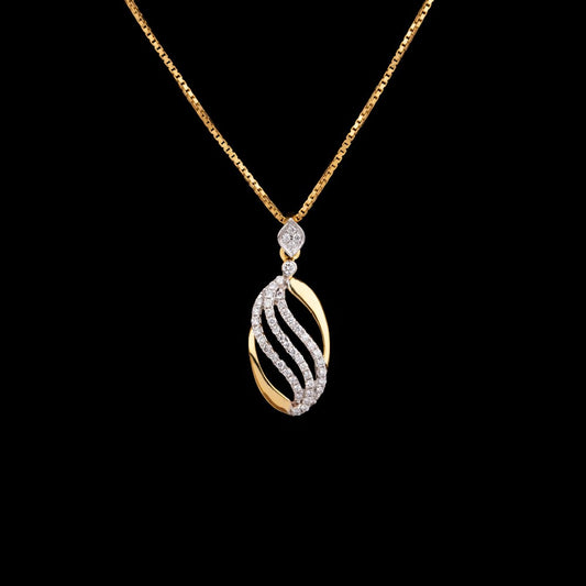 14K Yellow Gold Diamond Pendant - 0.22ct VS-GH