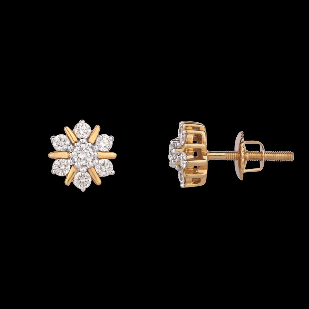14K Yellow Gold Diamond Earrings - 0.39ct VVS-VS-GH