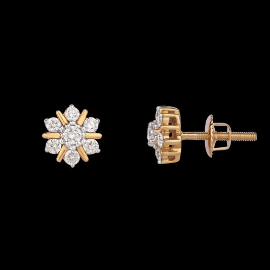 14K Yellow Gold Diamond Earrings - 0.39ct VVS-VS-GH