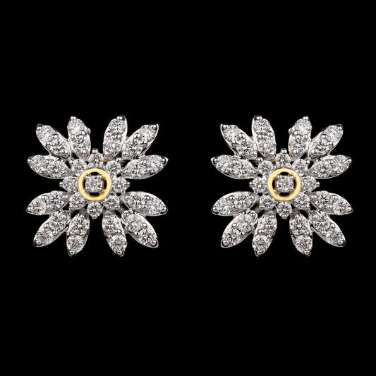 14K Yellow Gold Diamond Earrings - 0.98ct VS-SI-HI
