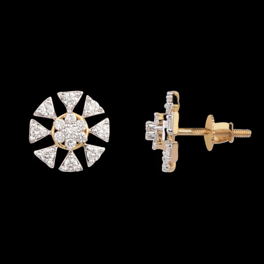 14K Yellow Gold Diamond Earrings - 0.45ct VVS-VS-GH