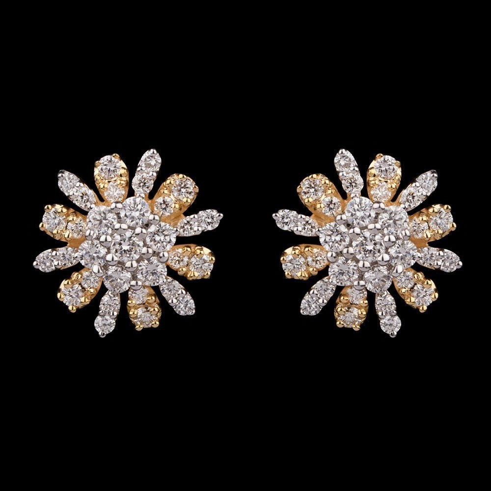 14K Yellow Gold Diamond Earrings - 1.05ct VVS-VS-GH