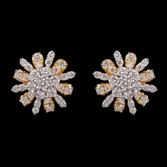 14K Yellow Gold Diamond Earrings - 1.05ct VVS-VS-GH