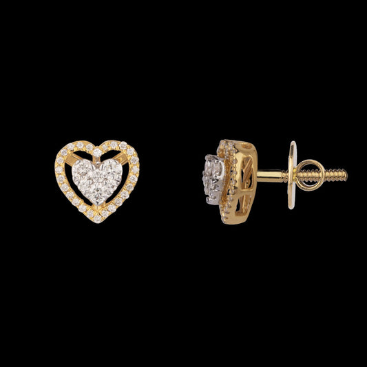 18K Yellow Gold Diamond Earrings - 0.32ct VVS-FG