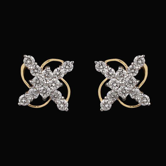 18K Yellow Gold Diamond Earrings - 0.182ct VVS-VS-GH