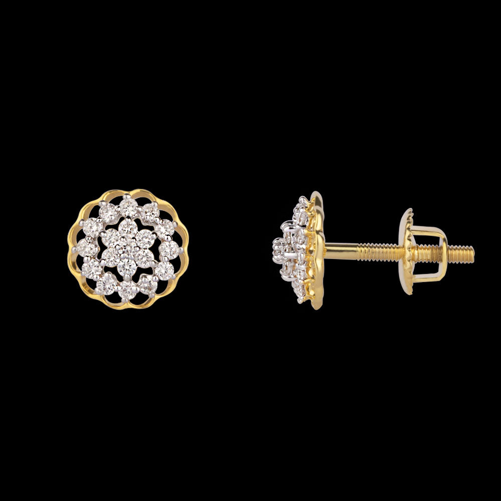 14K Yellow Gold Diamond Earrings - 0.24ct VVS-VS-IJ
