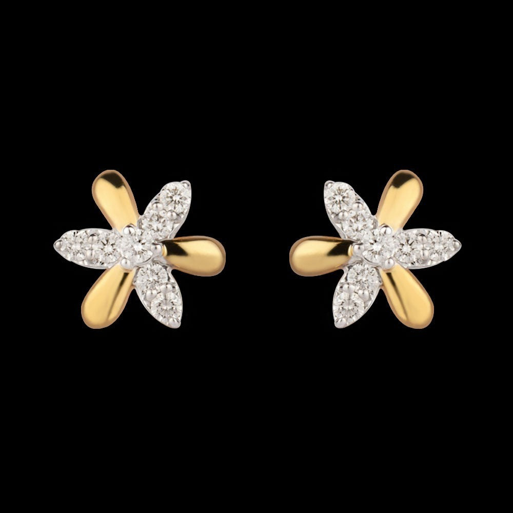 14K Yellow Gold Diamond Earrings - 0.22ct VS-SI-HI
