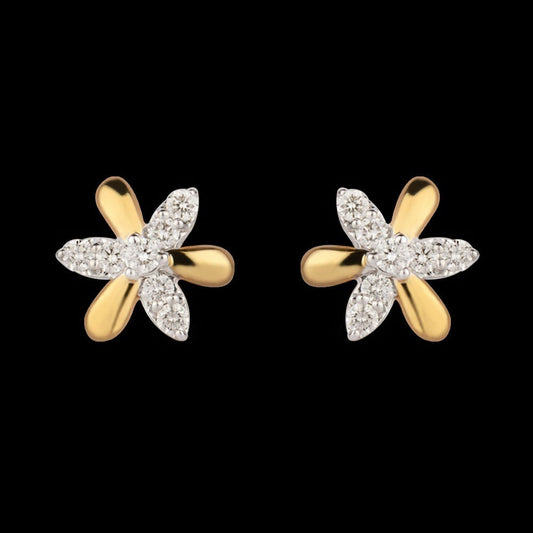 14K Yellow Gold Diamond Earrings - 0.22ct VS-SI-HI