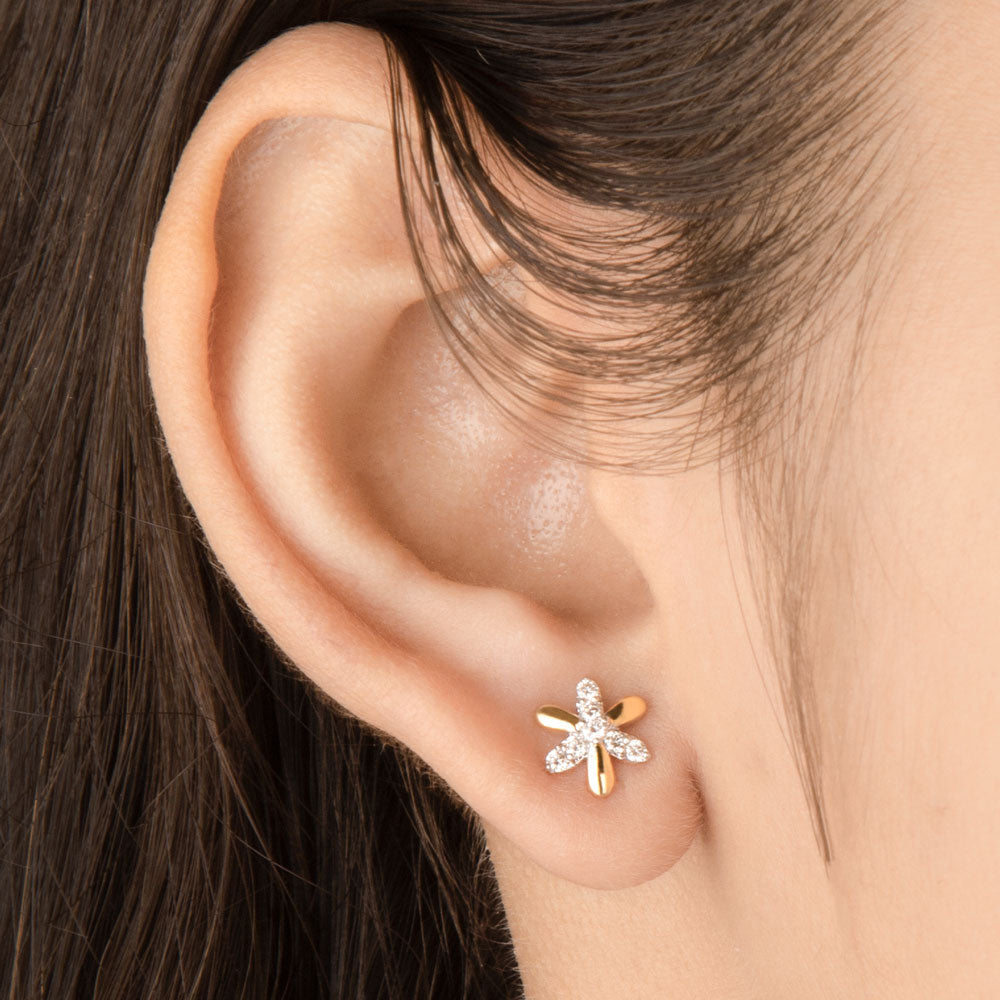 14K Yellow Gold Diamond Earrings - 0.22ct VS-SI-HI