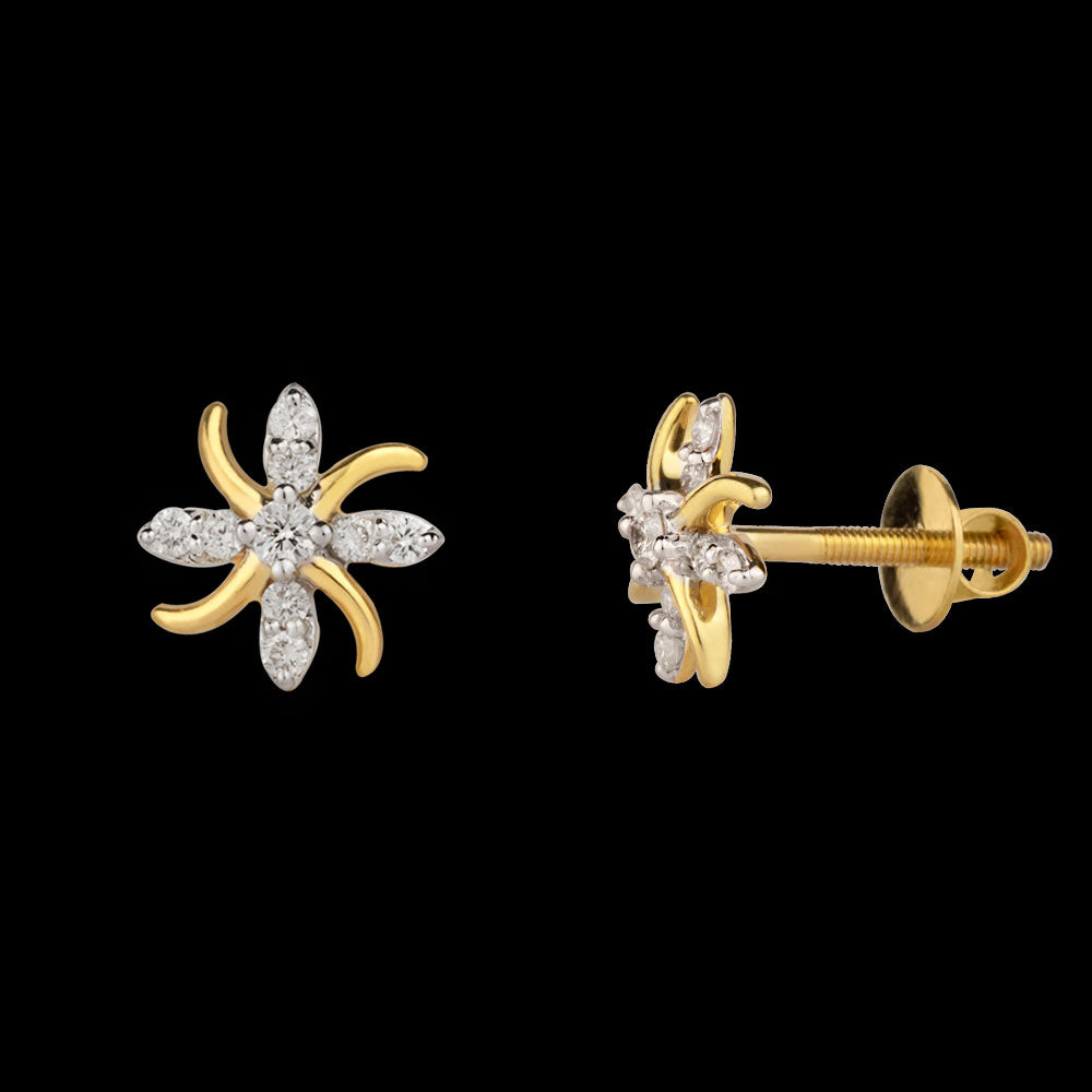 14K Yellow Gold Diamond Earrings - 0.24ct VS-SI-GH