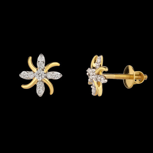 14K Yellow Gold Diamond Earrings - 0.24ct VS-SI-GH