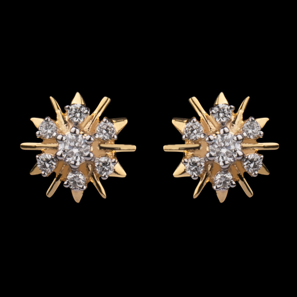 14K Yellow Gold Diamond Earrings - 0.16ct VVS-VS-GH