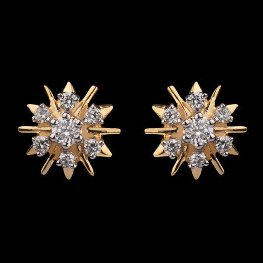 14K Yellow Gold Diamond Earrings - 0.16ct VVS-VS-GH
