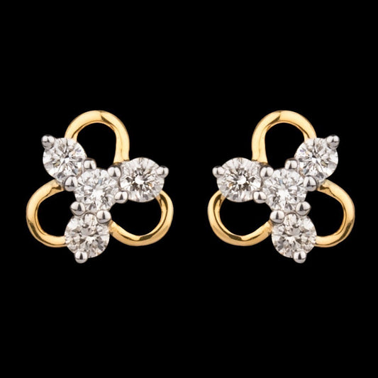 14K Yellow Gold Diamond Earrings - 0.16ct VS-SI-HI