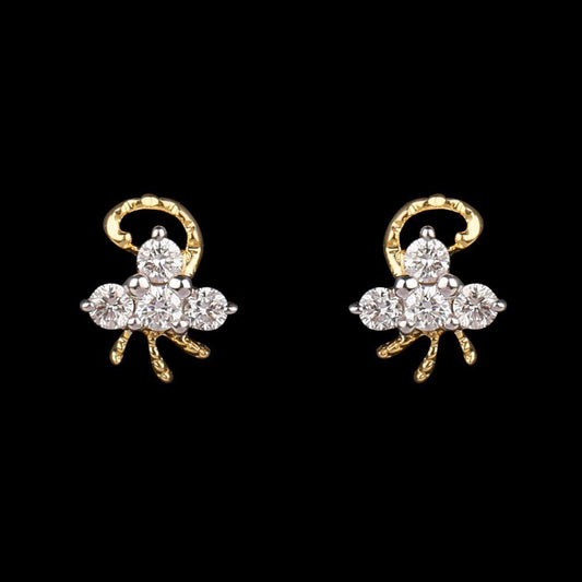 14K Yellow Gold Diamond Earrings - 0.18ct VS-SI-HI