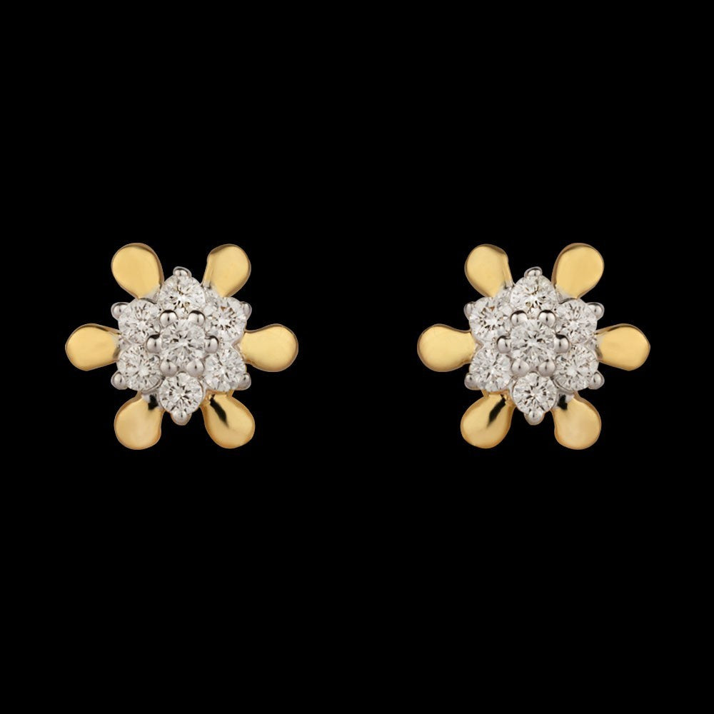 14K Yellow Gold Diamond Earrings - 0.2ct VVS-VS-IJ