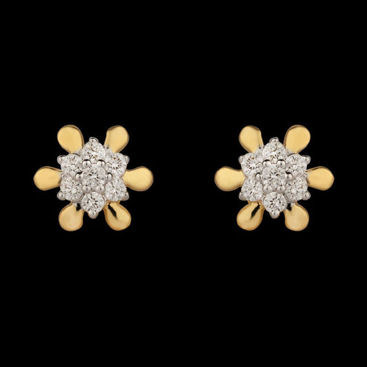 14K Yellow Gold Diamond Earrings - 0.2ct VVS-VS-IJ