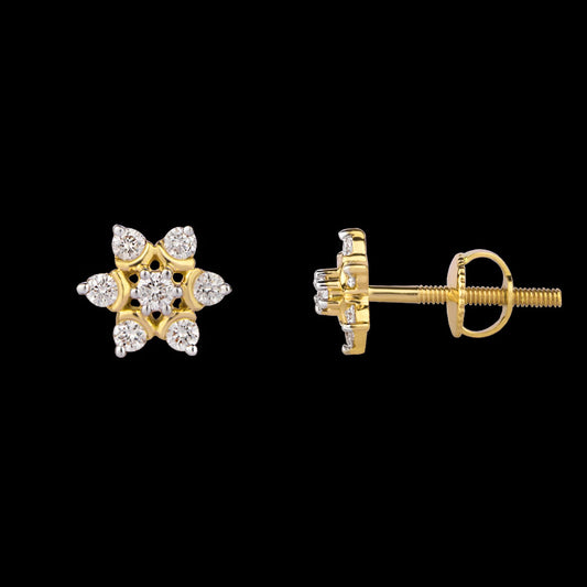 14K Yellow Gold Diamond Earrings - 0.19ct VS-SI-HI