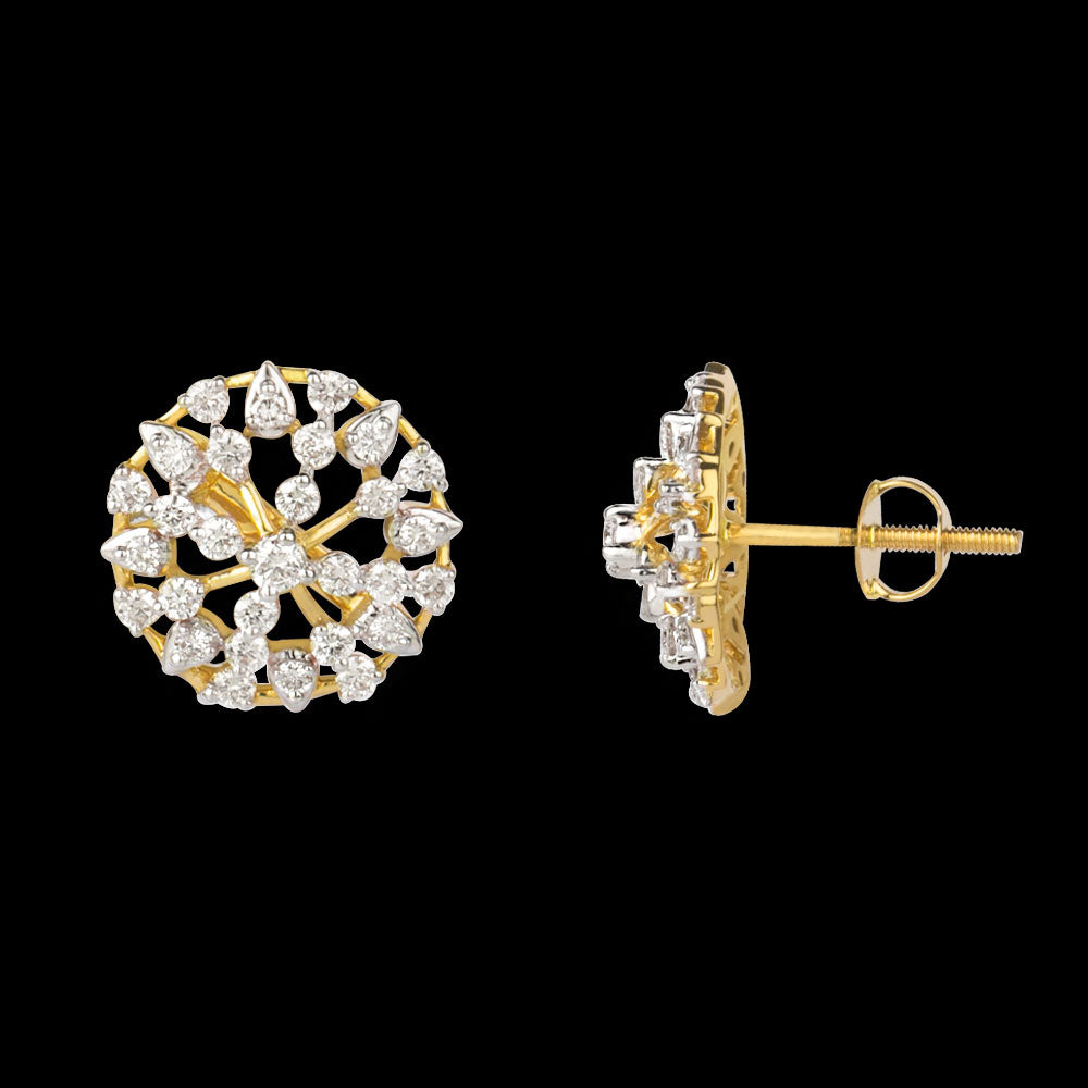 14K Yellow Gold Diamond Earrings - 0.83ct VVS-VS-GH