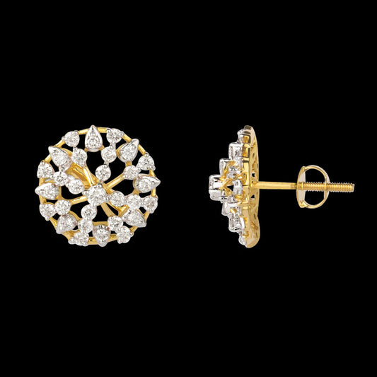14K Yellow Gold Diamond Earrings - 0.83ct VVS-VS-GH