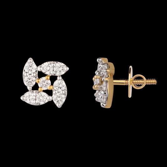 14K Yellow Gold Diamond Earrings - 0.28ct VS-SI-HI