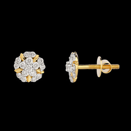 14K Yellow Gold Diamond Earrings - 0.27ct VVS-VS-IJ