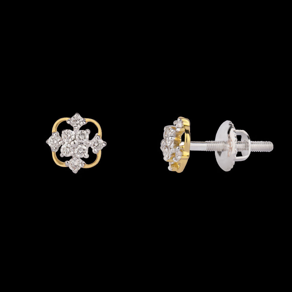 14K Yellow Gold Diamond Earrings - 0.19ct VS-SI-HI