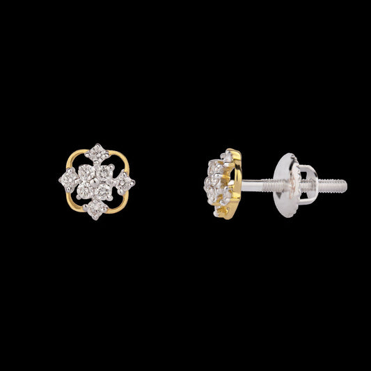 14K Yellow Gold Diamond Earrings - 0.19ct VS-SI-HI