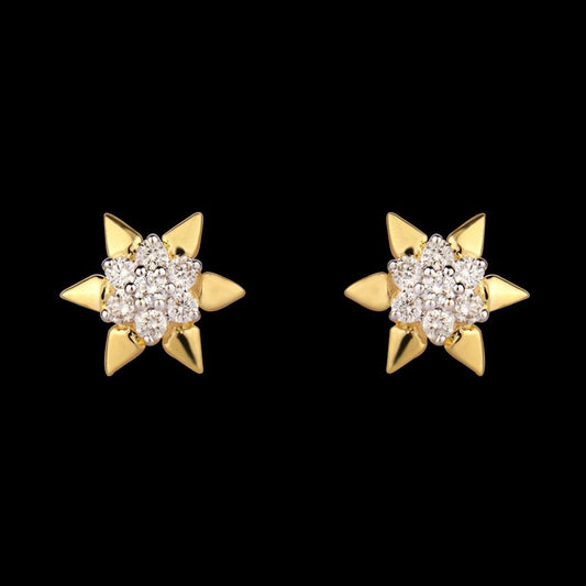14K Yellow Gold Diamond Earrings - 0.2ct VVS-VS-IJ