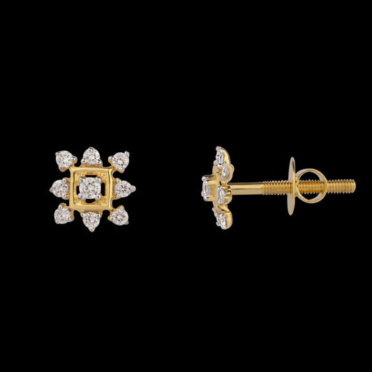 14K Yellow Gold Diamond Earrings - 0.15ct VVS-VS-IJ