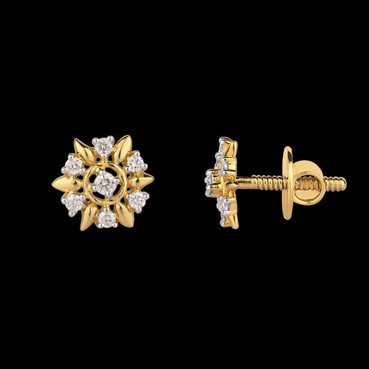 14K Yellow Gold Diamond Earrings - 0.17ct VVS-VS-HI