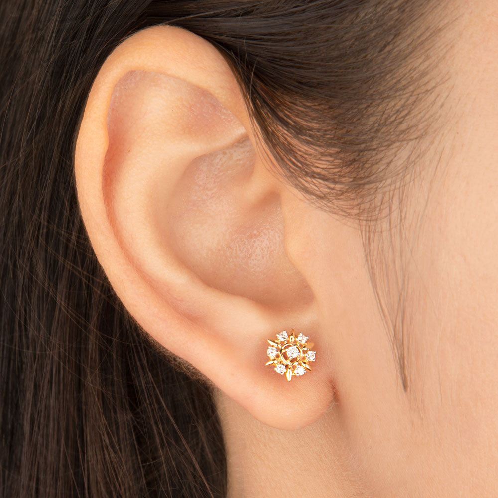 14K Yellow Gold Diamond Earrings - 0.17ct VVS-VS-HI