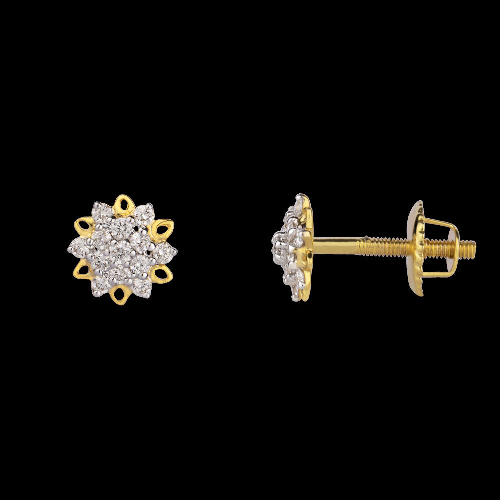 14K Yellow Gold Diamond Earrings - 0.2ct VVS-VS-IJ