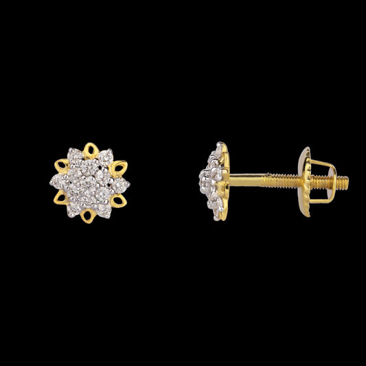 14K Yellow Gold Diamond Earrings - 0.2ct VVS-VS-IJ