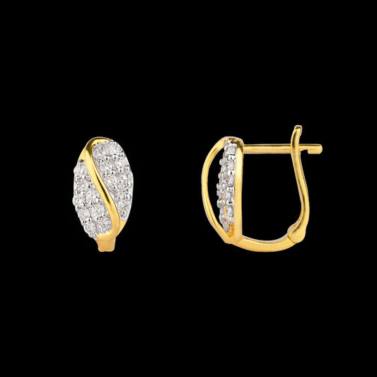 14K Yellow Gold Diamond Earrings - 0.45ct VVS-VS-GH