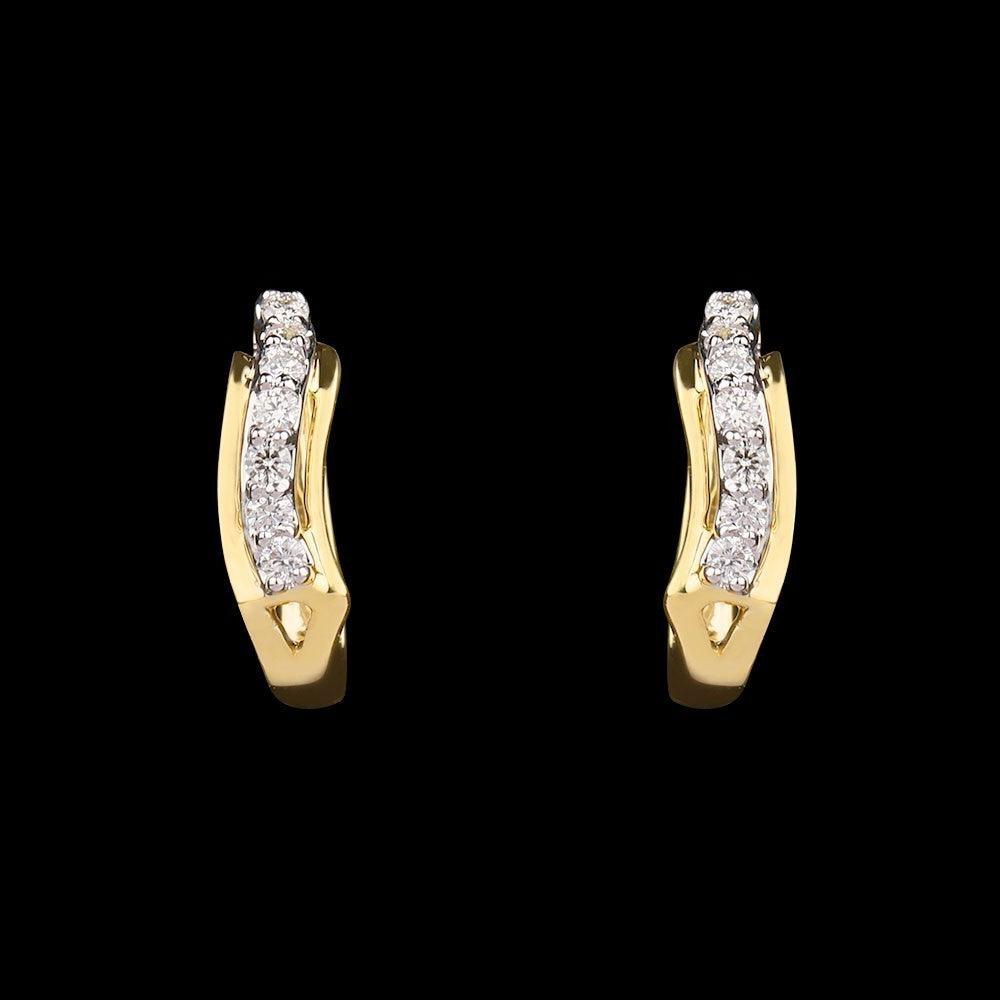 14K Yellow Gold Diamond Earrings - 0.17ct VS-SI-HI
