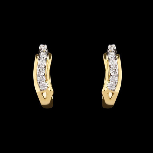 14K Yellow Gold Diamond Earrings - 0.17ct VS-SI-HI