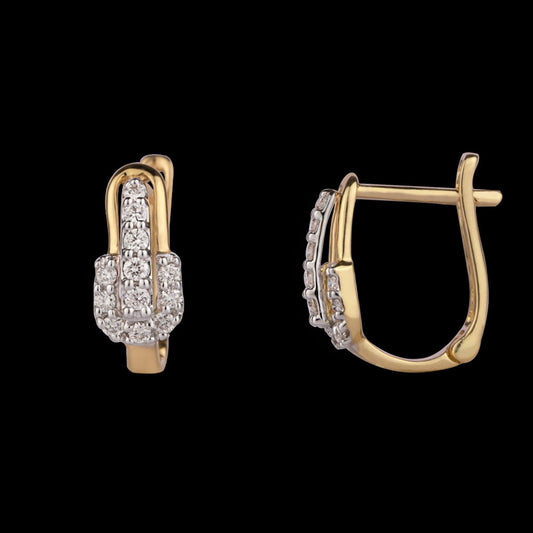 14K Yellow Gold Diamond Earrings - 0.23ct VVS-VS-GH