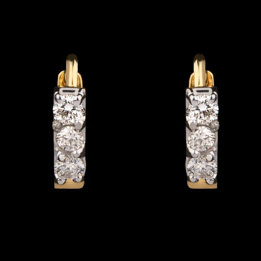 14K Yellow Gold Diamond Earrings - 0.21ct VVS-VS-IJ